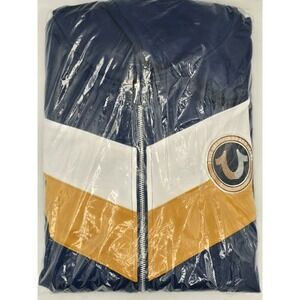 True Religion Men's Chevy Zip‎ Up Hoodie - Navy Blue/White/Gold - XXXL - NWT